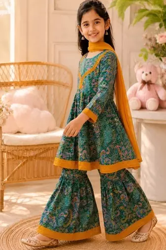 Girls heena sharara set