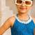 Girls teal bandhej kurti set