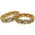 Gold plated meenakari elephant bangles set of 2 | handpainted enamel elephant motif kada kangan for women & girls