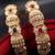 Gold plated floral meenakari bangles set of 2 with ruby green stones & cubic zirconia