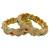 Gold plated floral meenakari bangles set of 2 with ruby green stones & cubic zirconia
