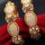 Set of 2 gold plated meenakari & kundan studded kada bangles for women