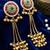 Women gold-toned & pink antique kashmiri floral stud earrings with ghungroo drop tassels