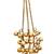 Women gold-toned & pink antique kashmiri floral stud earrings with ghungroo drop tassels