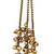 Women gold-toned & pink antique kashmiri floral stud earrings with ghungroo drop tassels