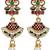 Gold-plated meenakari multi-strand long necklace set with drop earrings