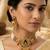 Women gold-plated kundan & pearl studded multi-strand choker jewellery set