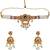 Gold-plated peacock & kundan studded choker jewellery set with earrings