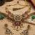 Gold-plated green & ruby enamelled kundan studded choker jewellery set