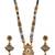 Gold-toned & multi-colored enamel beaded long mangalsutra necklace set with earrings