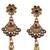Gold-toned & multi-colored enamel beaded long mangalsutra necklace set with earrings