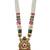 Women antique gold-plated multi-strand beaded rani haar jewellery set with earrings