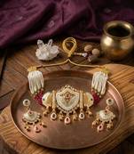 Traditional gold-plated kundan & meenakari choker jewellery set for women