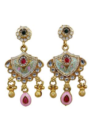 Traditional gold-plated kundan & meenakari choker jewellery set for women 2