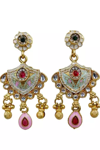 Traditional gold-plated kundan & meenakari choker jewellery set for women