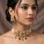 Traditional gold-plated kundan & meenakari choker jewellery set for women