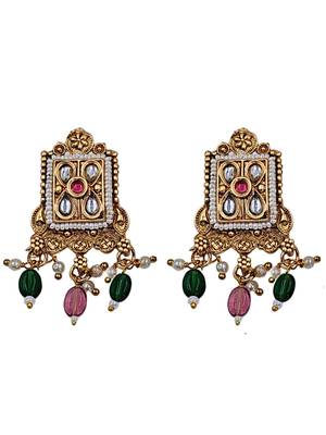Traditional gold-plated kundan & meenakari choker jewellery set for women 3