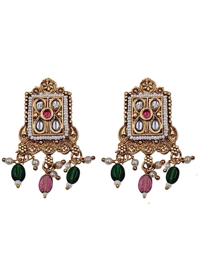 Traditional gold-plated kundan & meenakari choker jewellery set for women