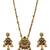 Women gold-plated antique temple long necklace & earrings set