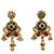 Women gold-plated antique temple long necklace & earrings set