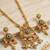 Women gold-plated antique temple long necklace & earrings set