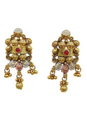 Traditional kundan meenakari choker jewelry set for women 2