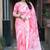 Pink chanderi batik printed saree
