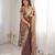 Mauve silk blend zari work embroidered saree