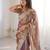 Mauve silk blend zari work embroidered saree