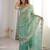Light green silk blend zari work embroidered saree