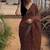 Women   s brown leopard print saree with black blouse