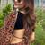 Women   s brown leopard print saree with black blouse
