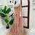 Peach tissue sequins work embroidered saree