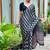 Beautiful black ajarakh print with real mirror work saree