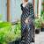 Beautiful black ajarakh print with real mirror work saree