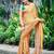 Beautiful yellow ajarakh print with real mirror work saree