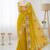 Mustard georgette resham embroidery embroidered saree