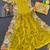 Mustard georgette resham embroidery embroidered saree