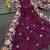 Wine georgette resham embroidery embroidered saree