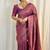 Purple silk blend zari woven woven saree