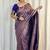 Royal blue silk blend zari woven woven saree