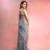 sky blue soft tabby silk blend with mirror work saree