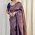 Royal blue silk blend zari woven woven saree