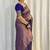 Royal blue silk blend zari woven woven saree