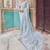 Graceful sky blue  georgette embroidery work saree