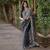 Classic black heavy beads embroidered design net party wear saree with matching blouse
