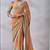 multi colored silk blend hand painted with beautiful real mirror saree set