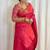 Hot pink silk blend zari woven woven saree