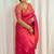 Hot pink silk blend zari woven woven saree