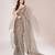 Grey georgette stone work embroidered saree